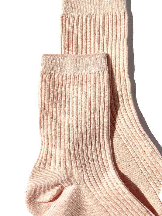Confetti Socks in Peach