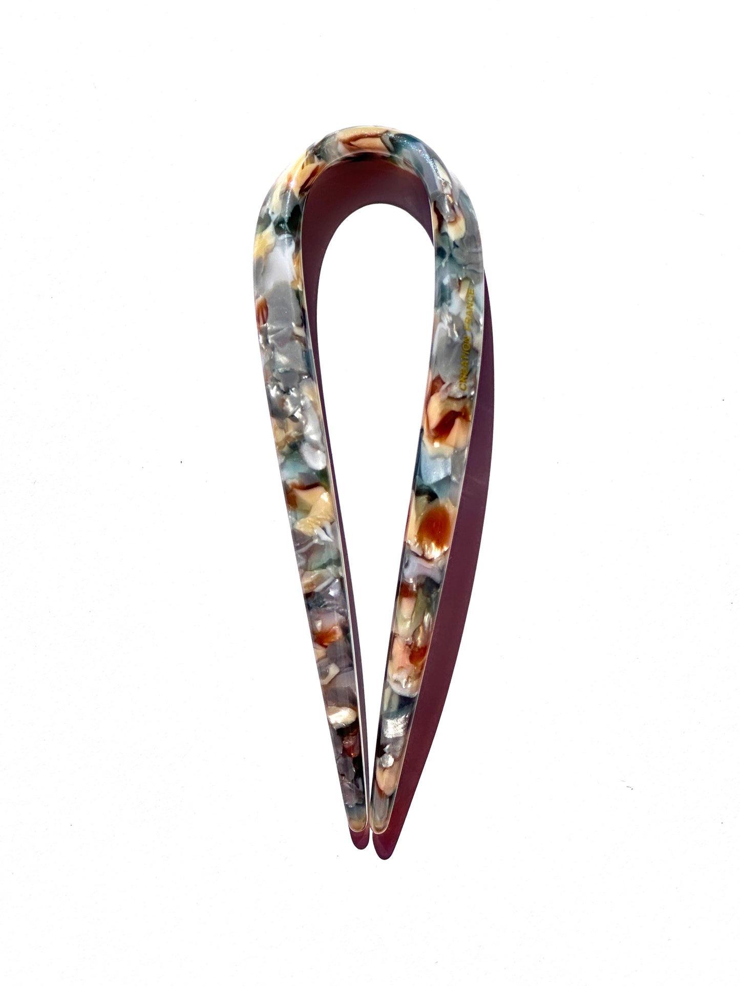 Moyenne Hair Pin in Marbled Blue