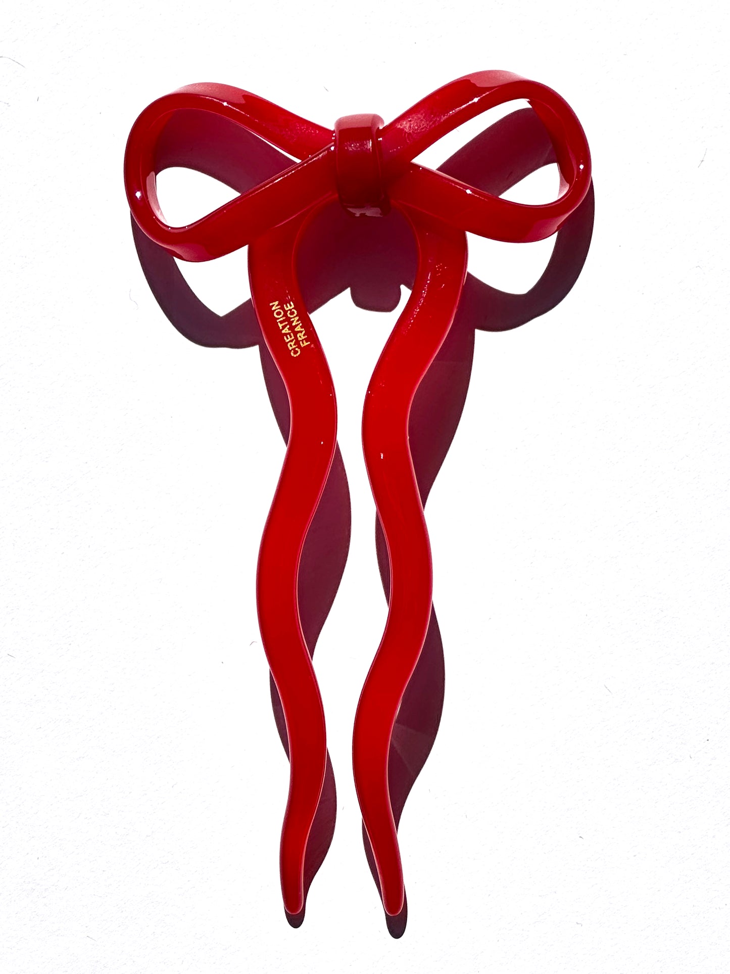 Ribbon Hair Pin in Ruby