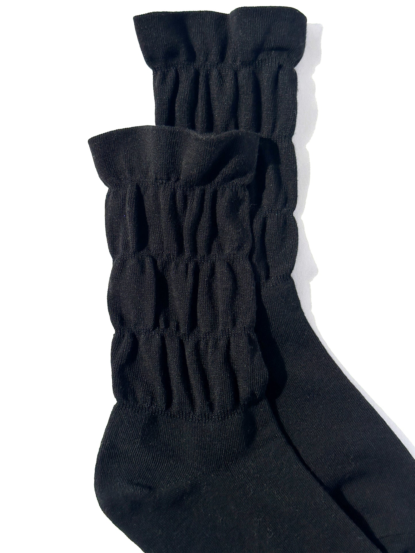 Smocked Ruffle Sock in Black
