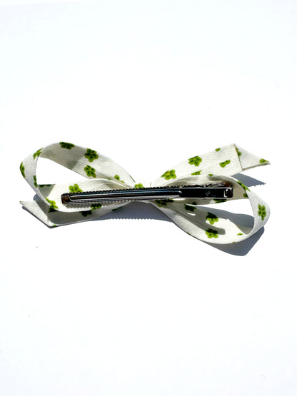 Clip-in Bow in Spring Green Floral