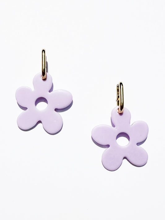 Daisy Dropdown Earrings in Lilac