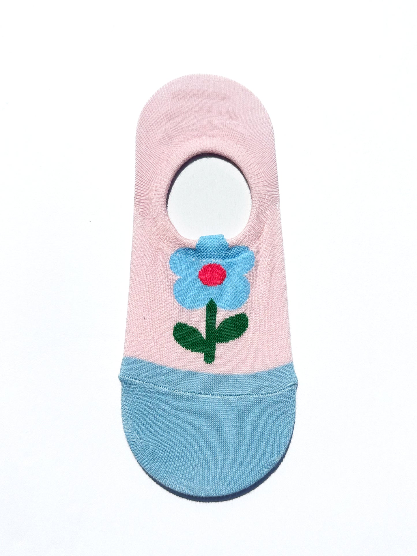 Bloom No Show Socks in Baby Pink + Blue