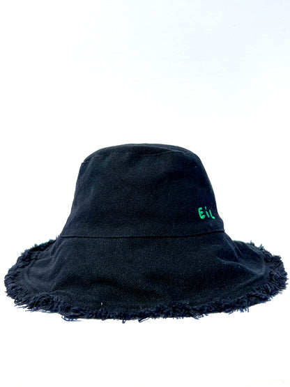 E i L Logo Wire Brimmed Hat in Black Canvas