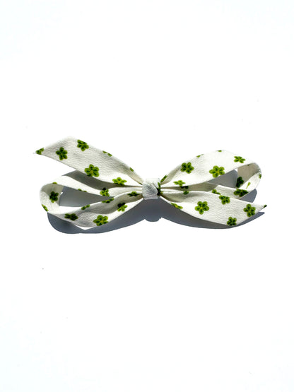 Clip-in Bow in Spring Green Floral