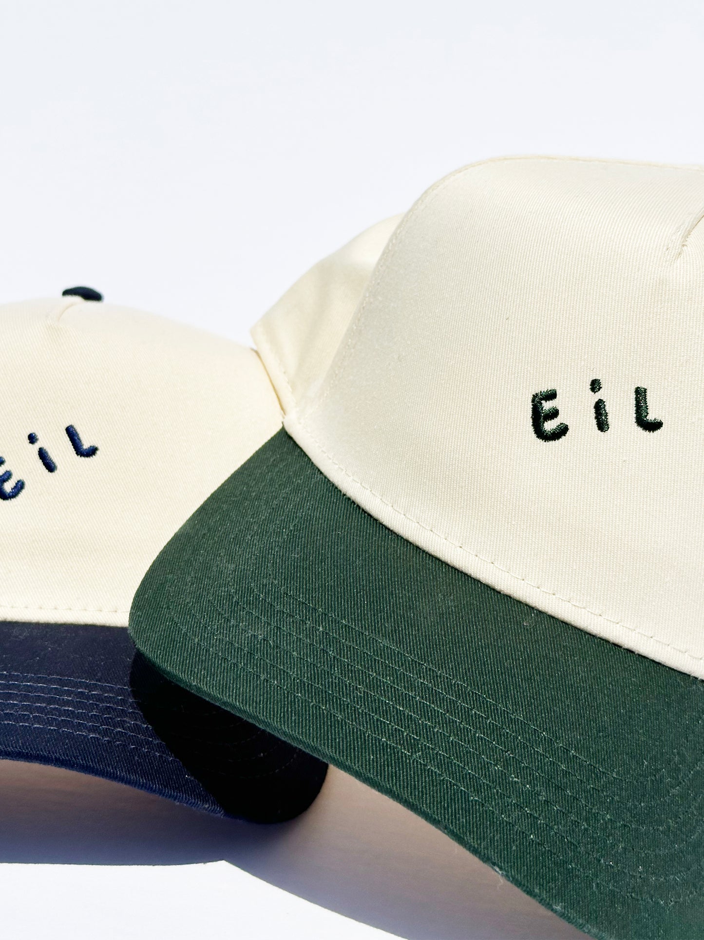 Twisted E i L Logo Snapback Hat in Natural w/ Vintage Green