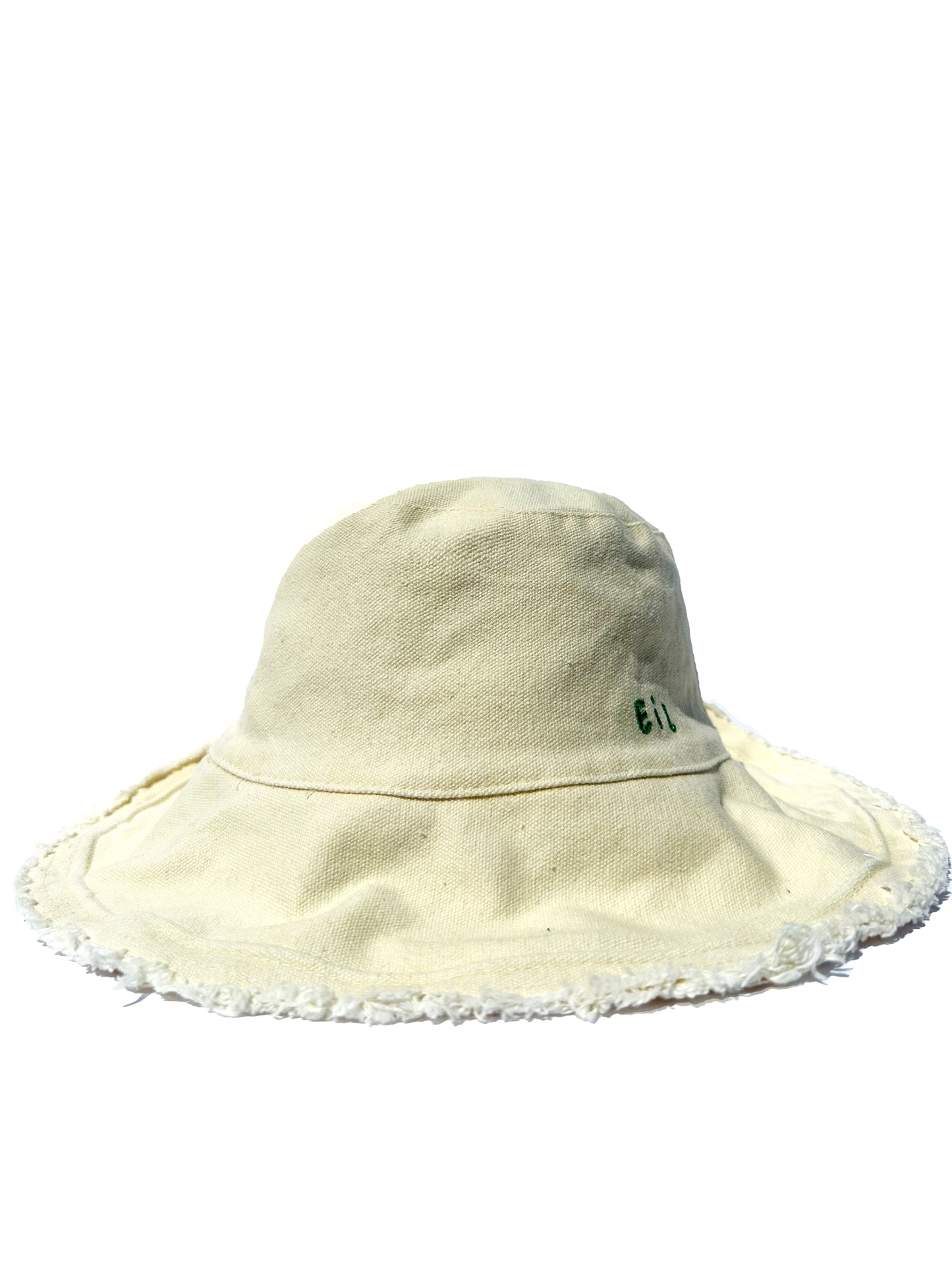 E i L Logo Wire Brimmed Hat in Ivory Canvas