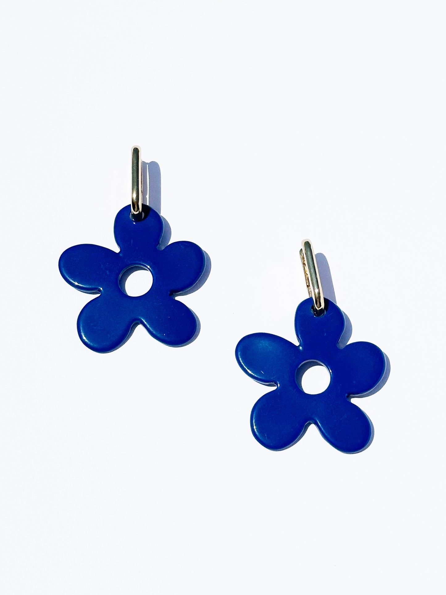 Daisy Dropdown Earrings in Navy